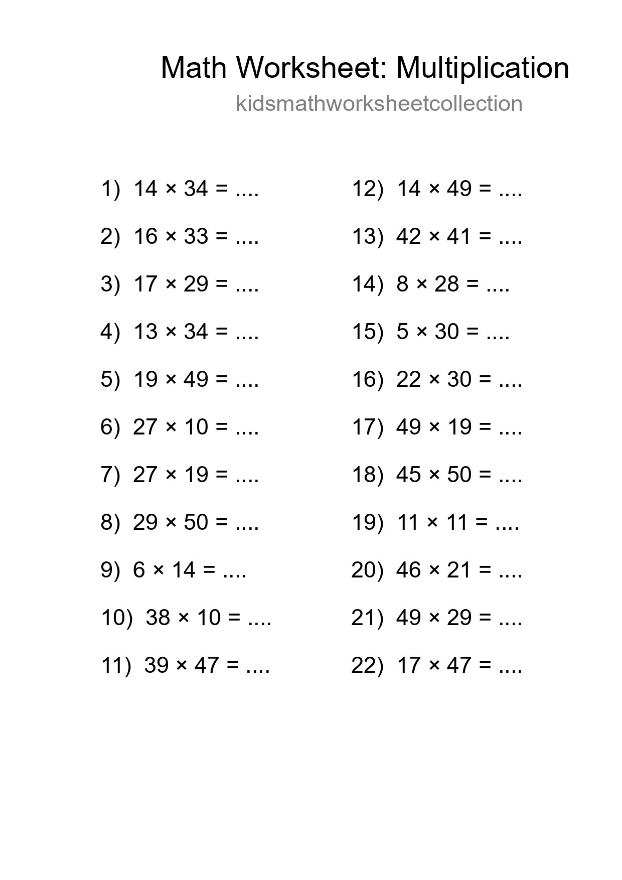Free 22 Multiplication Math Worksheet For Grade 2 With Answers - Part 73