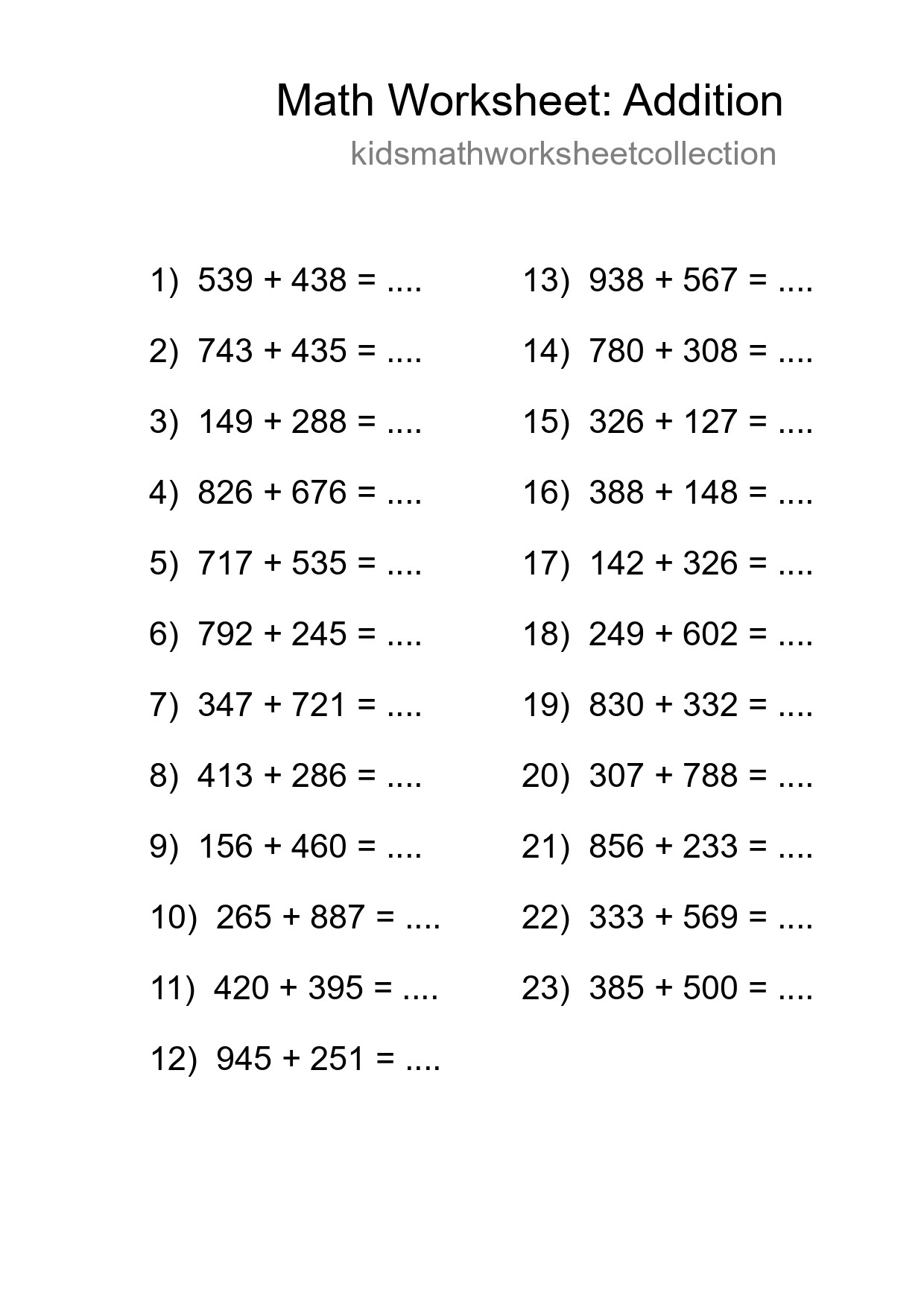 Free 23 Addition Math Worksheet For Grade 5 With Answers - Part 122