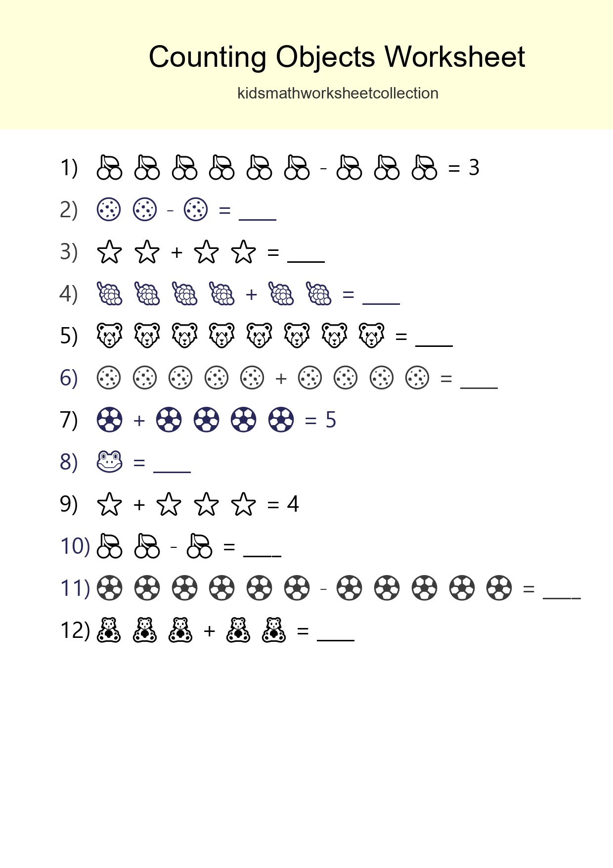 Free Counting Objects Worksheet For Kindergarten - Part 58