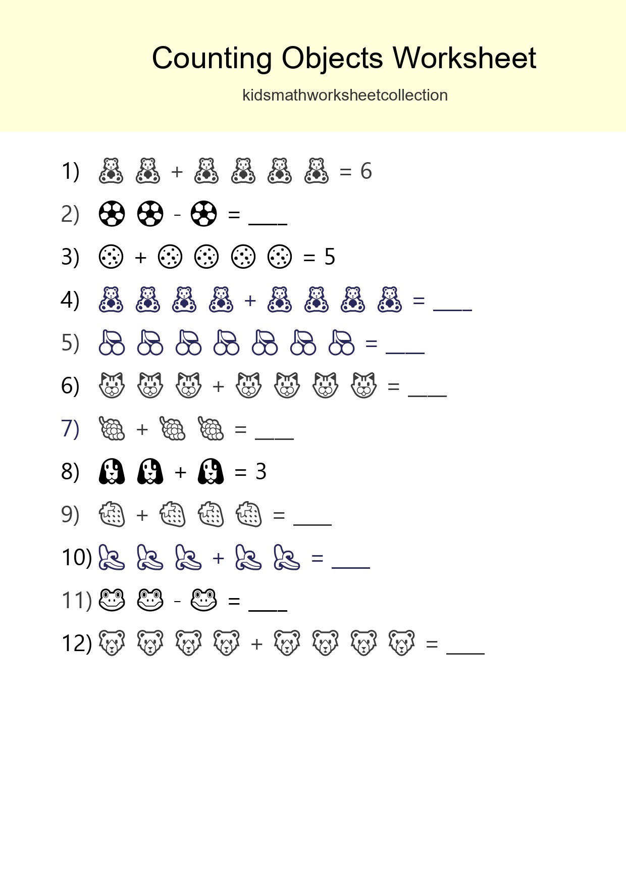 Free Counting Objects Worksheet For Kindergarten Printable - Part 300