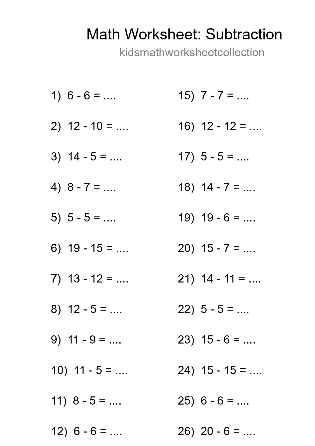Grade 2 Subtraction Practice Worksheet (28 Problems) - Part 129