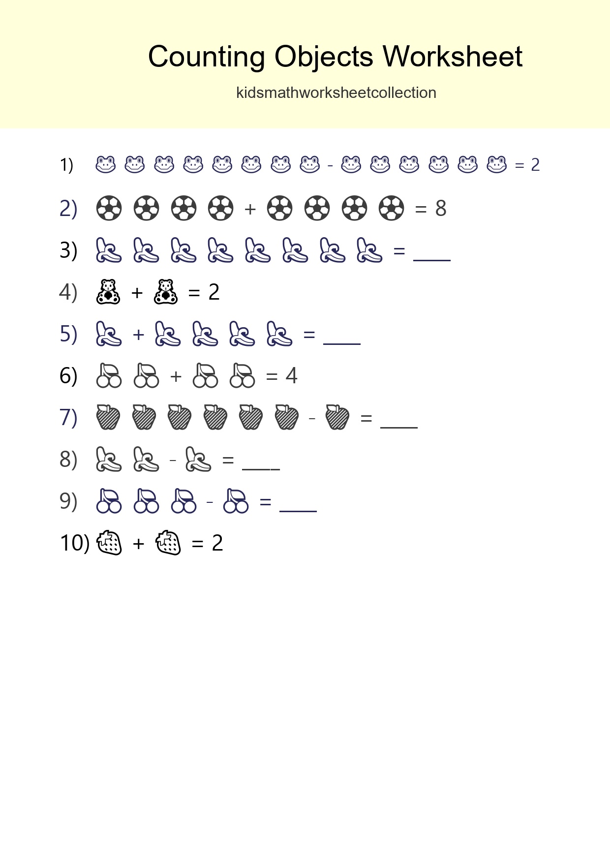 Learn Counting With Pictures Worksheet (Kindergarten) - Part 124