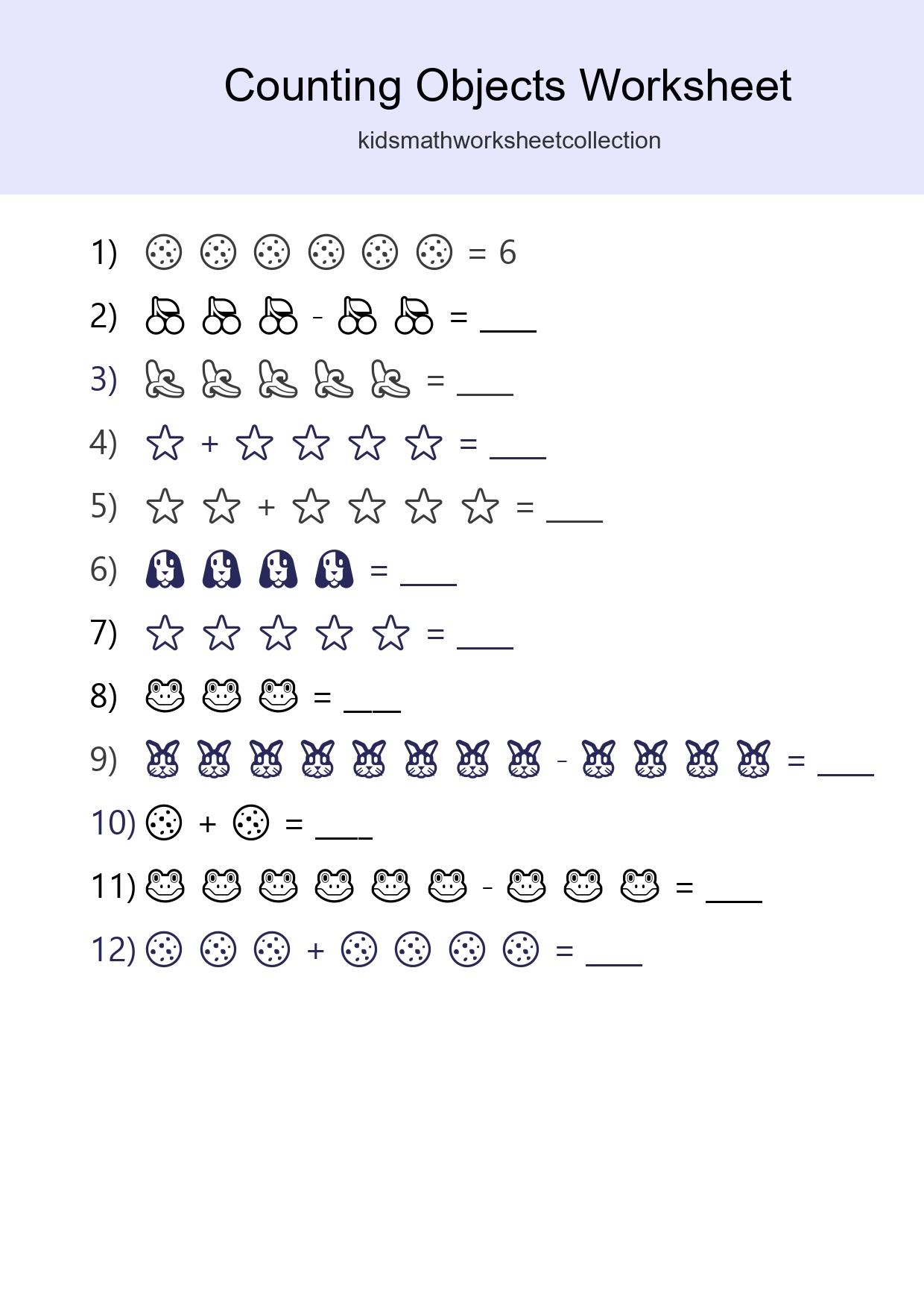 Learn Counting With Pictures Worksheet (Kindergarten) - Part 245