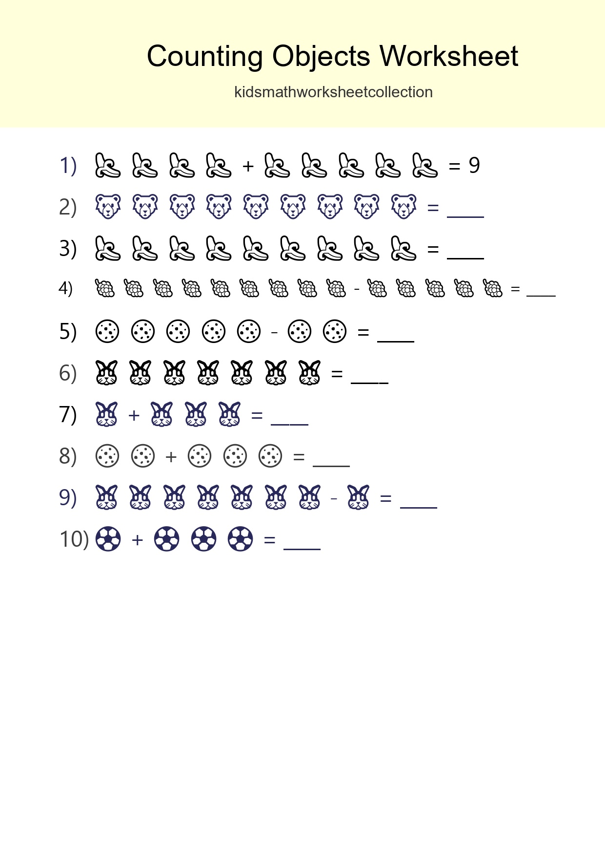 Learn Counting With Pictures Worksheet (Kindergarten) - Part 267