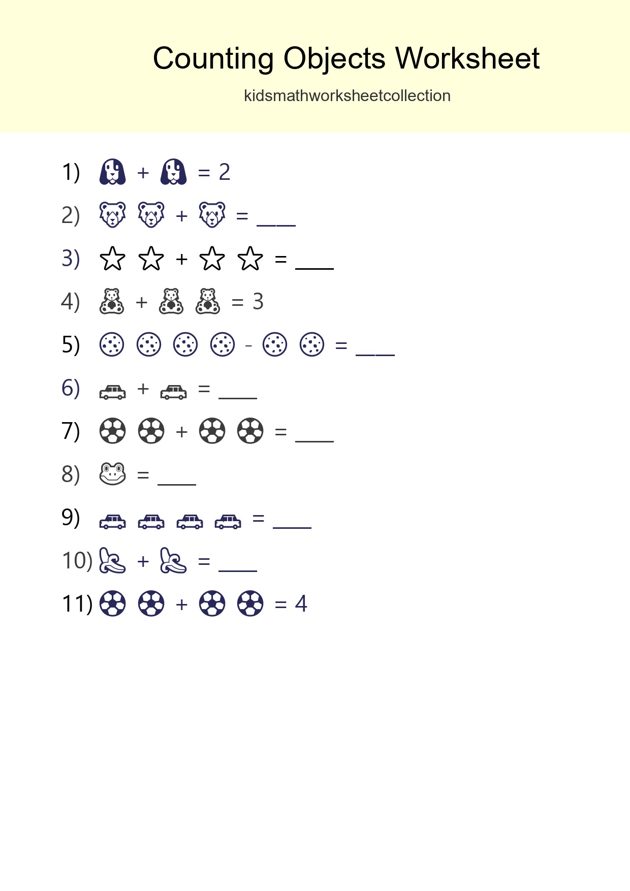 Pre-K Count The Objects Worksheet - Part 135