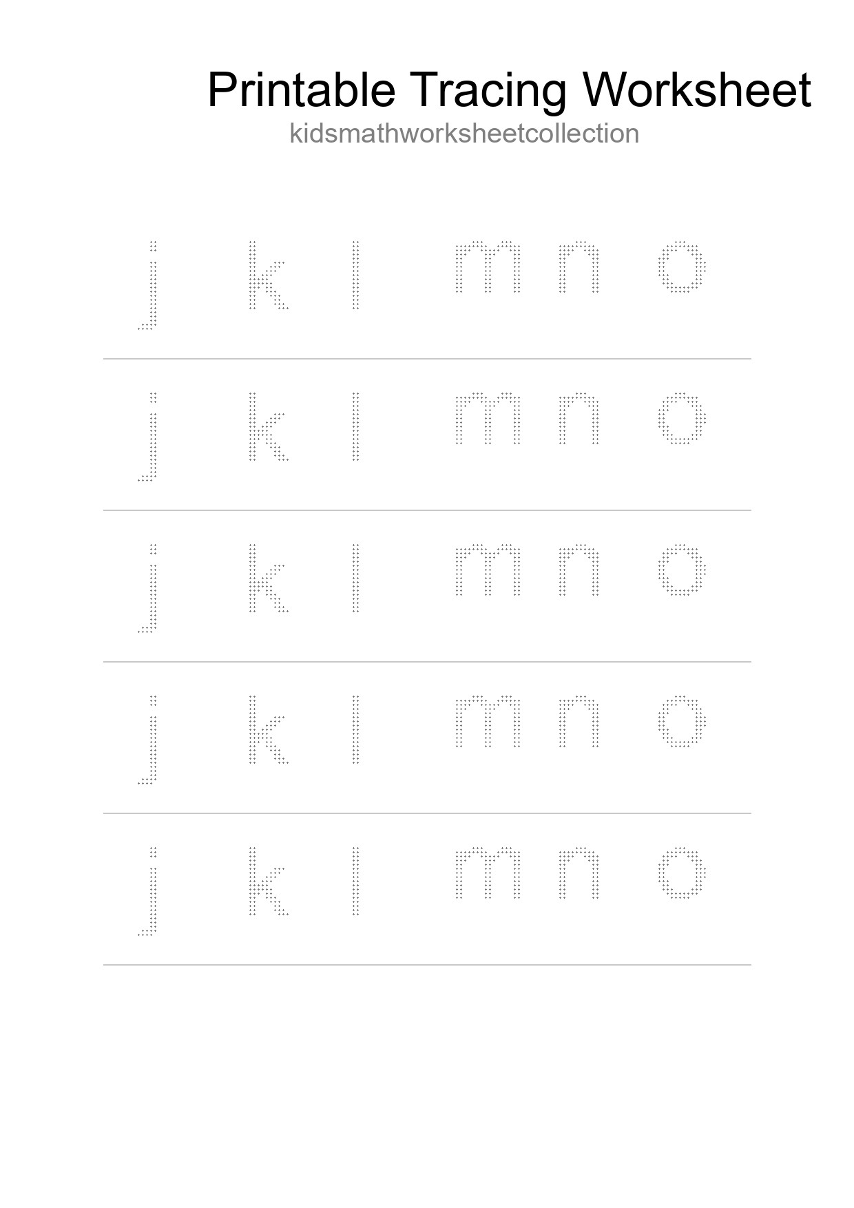 Printable Tracing Worksheet For Kids - Part 175